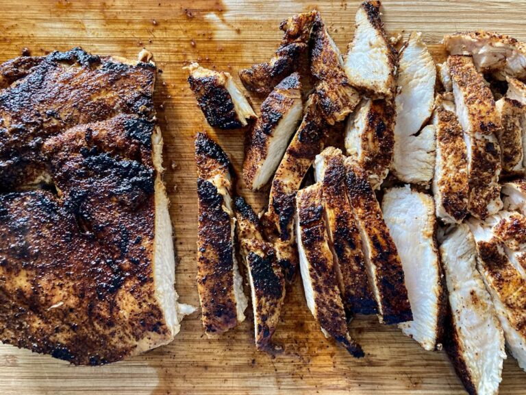 Air fryer chicken breast cooked golden brown